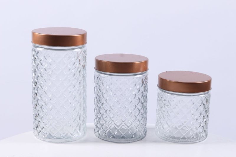 Glass Storage Jar with Lid Glass Food Storage Canister Cookie Jar