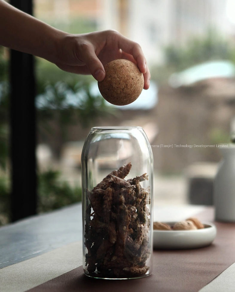 500/800/1200ml High Borosilicate Glass Sealed Storage Jar Cork Ball Lid Food Storage Container Jar