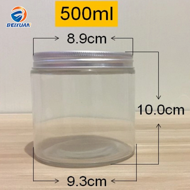 500ml Sealed Straight Round Glass Jar Snack Food Storage Can with Aluminum Lid