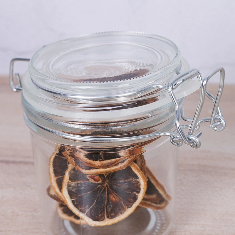 Airtight Round Glass Storage Jars with Lid Glass Food Storage Canister Cookie Jar