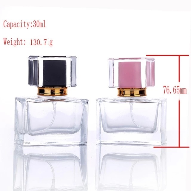 30ml Square Shape Glass Perfume Bottle Atomizer Mist Bottle