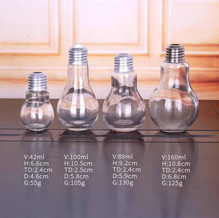 Wholesale Price Bulb Drinking Bottle Beverage Bottle Glass with Aluminum Cap