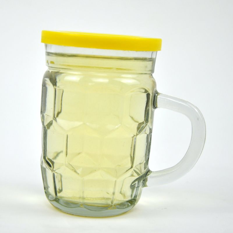 Glass Jar / Embossed Storage Jar / Beer Bug / Glass Cup