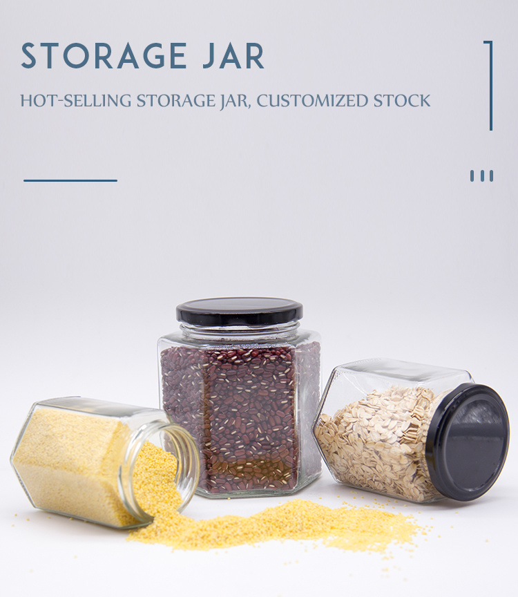 in Stock 100ml Mini Clear Glass Jar Hexagonal Jar for Honey/Jam/Pickle Packing
