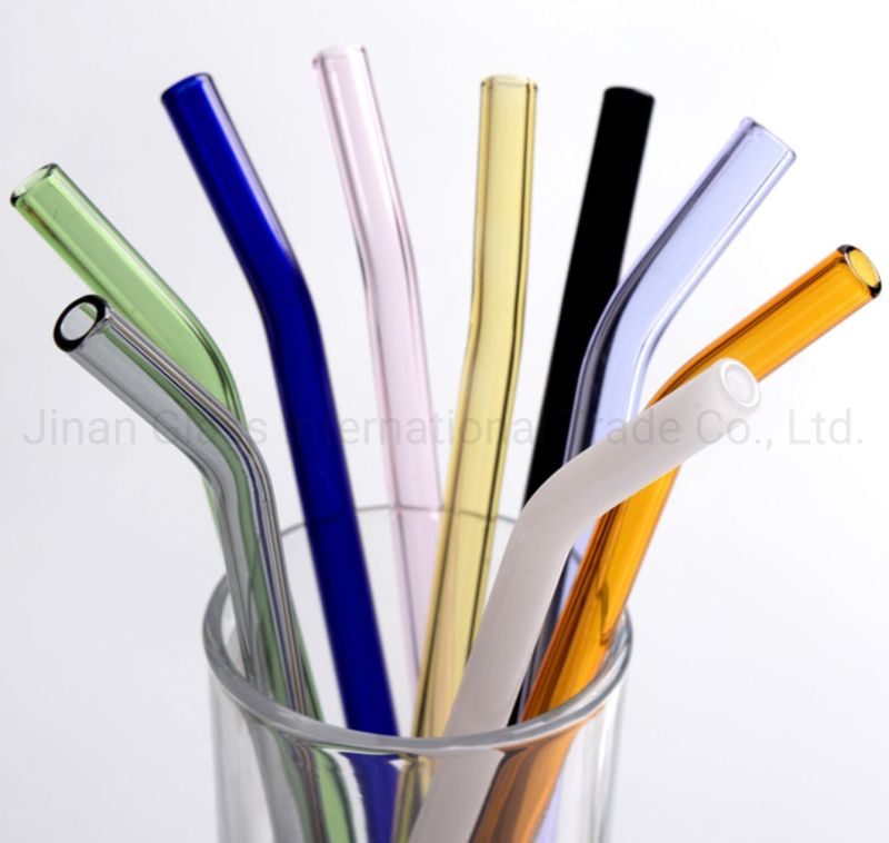 Glass Tumber with Bamboo Lid and Straw Glass Drinking Straw