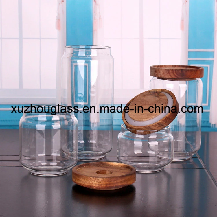 Glass Jar with Lid 360ml Clear Glass Bottle