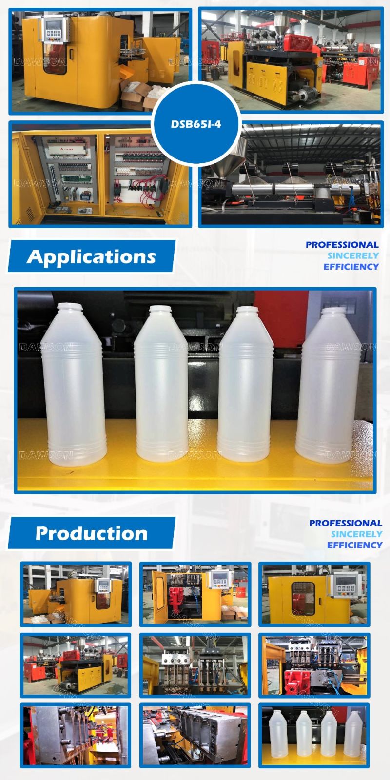 High Speed Blowing Moulding Machine for 1L Milk Bottles