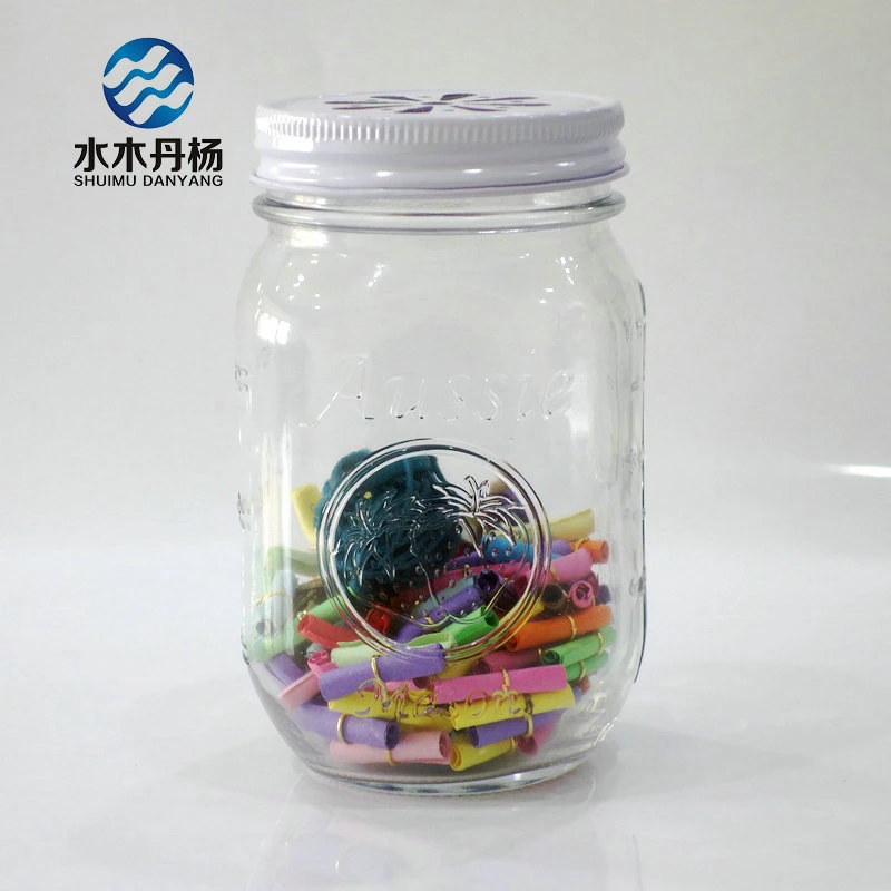 White Coated Scaled Mason Glass Jar Food Packaging Jars 500ml