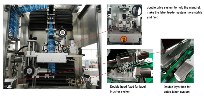 Two Heads Pet PVC Shrink Sleeve Labeling Machine for Beverage Bottles