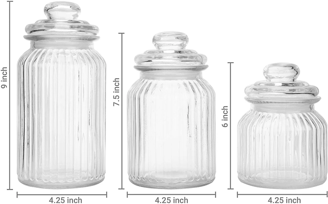 Glass Jars Storage Canisters with Airtight Lids for Kichenware