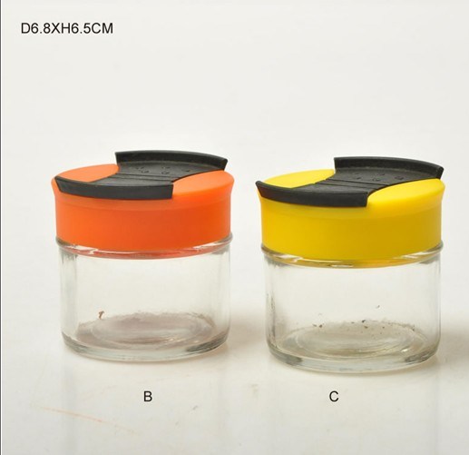 Factory Made Glass Spice Bottles with The Colorful Stainless Cover