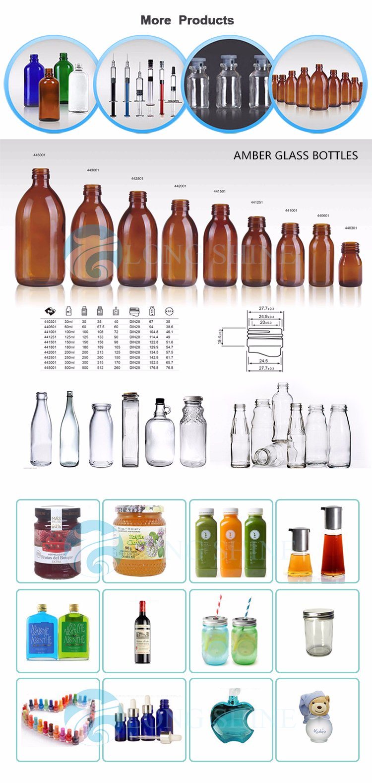 Glass Bottle Juice Beverage Glass Bottle with Plastic Cap