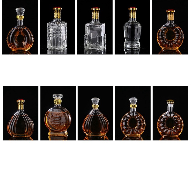 750ml Clear Wine Glass Bottle for Whisky Brandy Xo Agave Glass Bottle