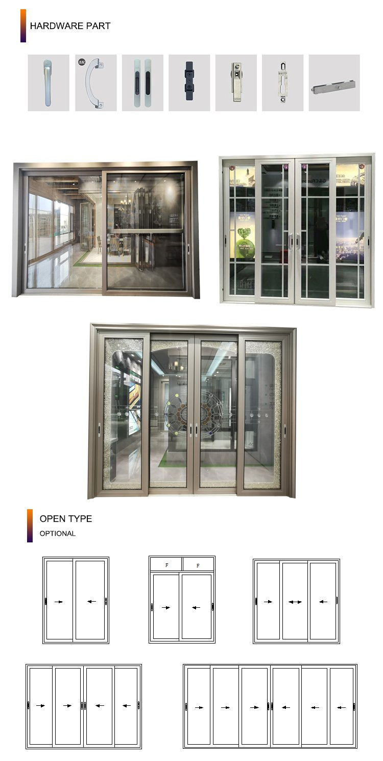 Aluminum Big Tempered Glass Sliding Doors/Glass Door