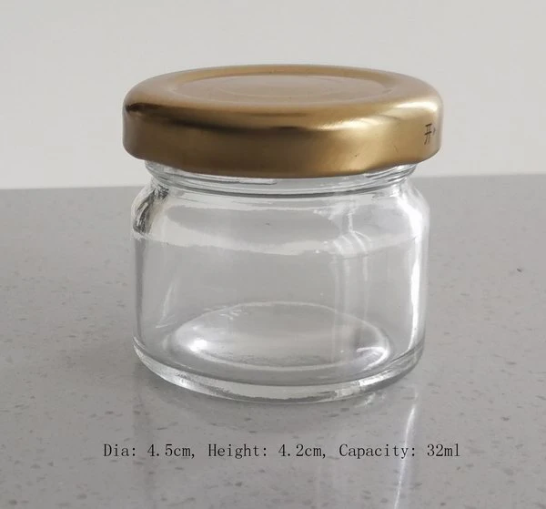 Wholesales Transparent Lead Free 50ml Empty Round Glass Canning Jars with Lid for Jam and Honey
