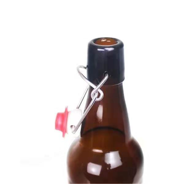 16oz 32oz Leak Proof Amber Beer Beverages Container Glass Bottles with Flip Top Lid