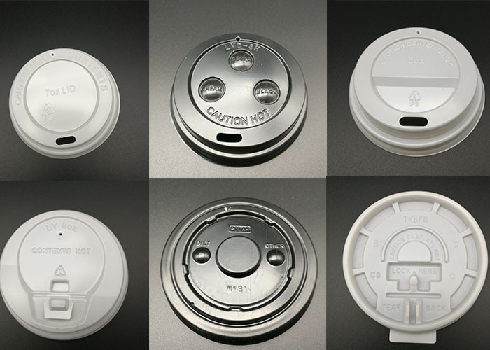 White Black Plastic Cover Lid for Different Paper Cup PS Lids