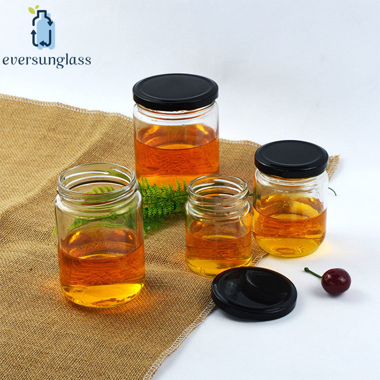 200ml Glass Honey Jar with Metal Lid for Honey Pickle