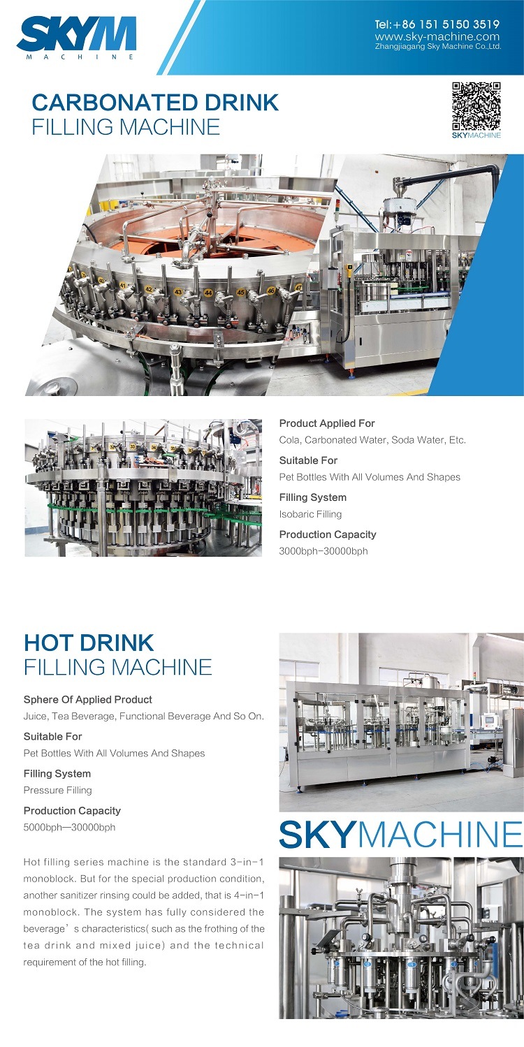 5000 Bph Automatic Glass Bottle Carbonated Drink Filling Machine