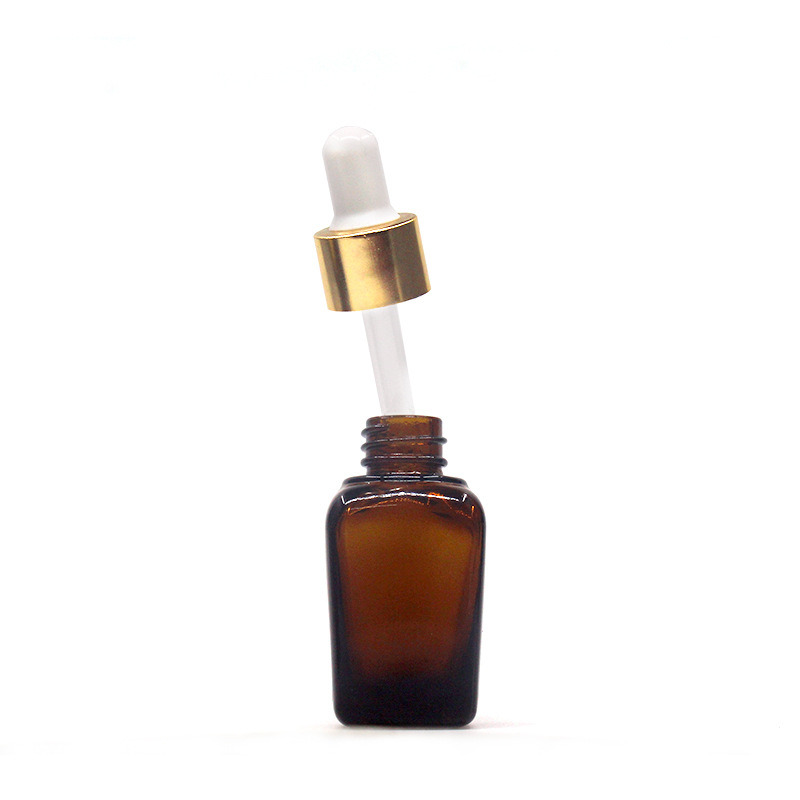 30ml Amber Essential Oil Square Glass Bottle