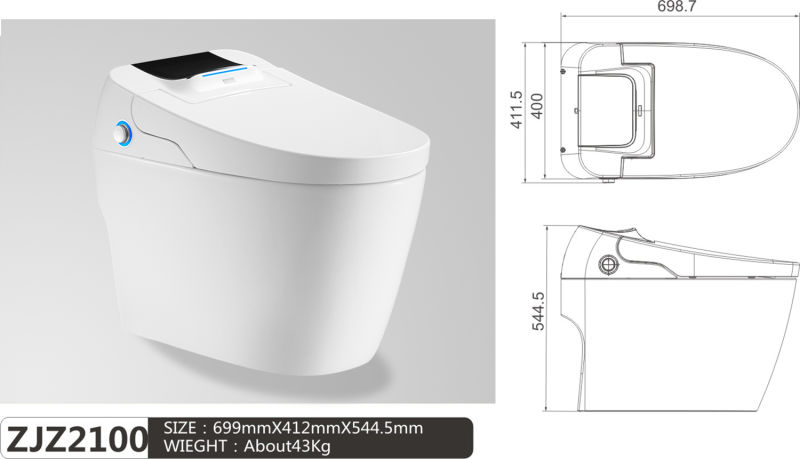 High Grade Automatic Open-Close Floor Mounted Elongated Intelligent Bidet Toilet