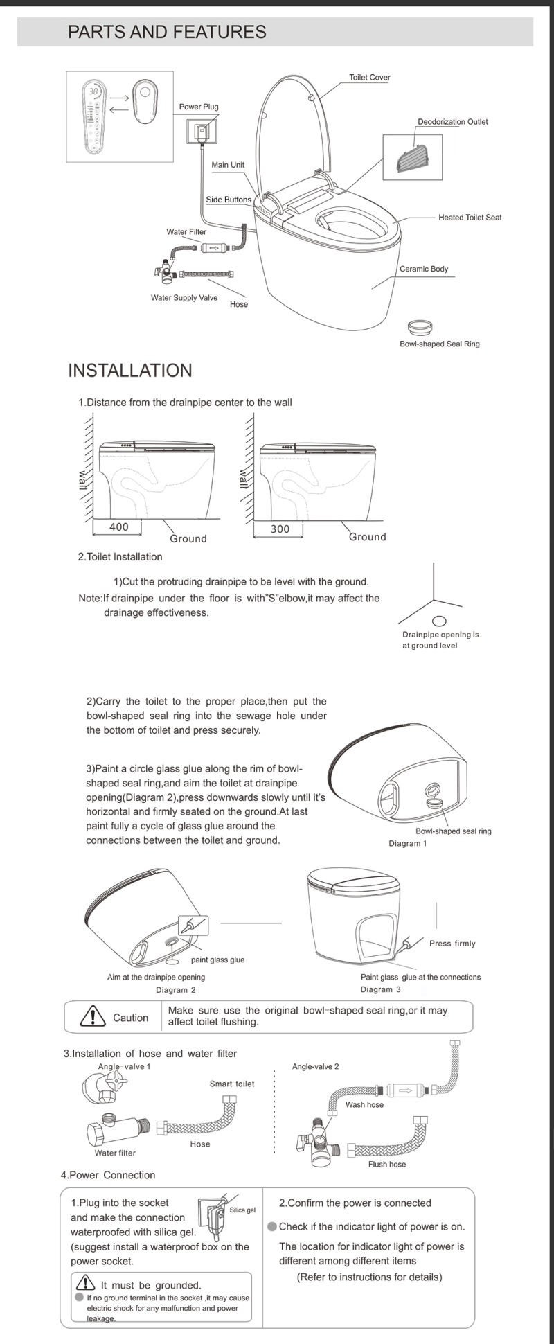 Fashionable Wc Bathroom Automatic Induction Color Intelligent Toilet