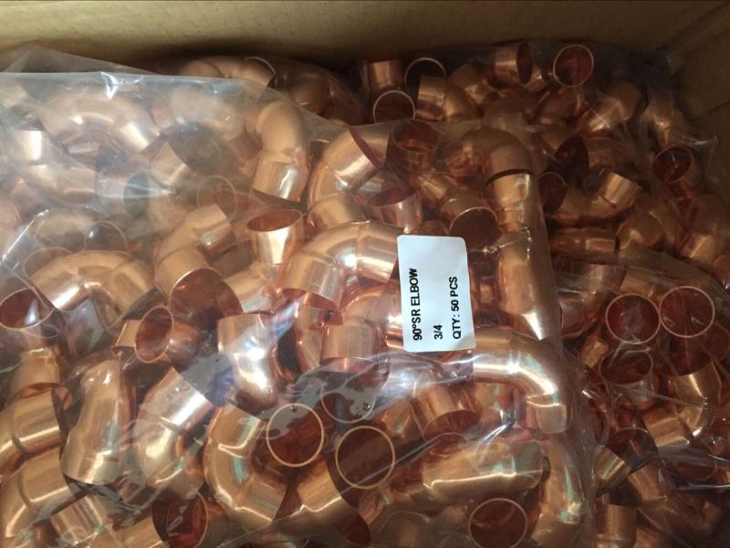 Refrigeration Part Copper Pipe Fittings, Copper Elbow, Copper Couple