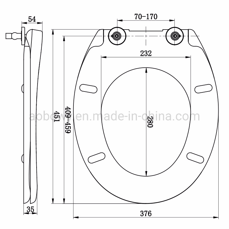 EU Water Closet Removeable Bathroom Toilet Elongated Toilet Seat Au222