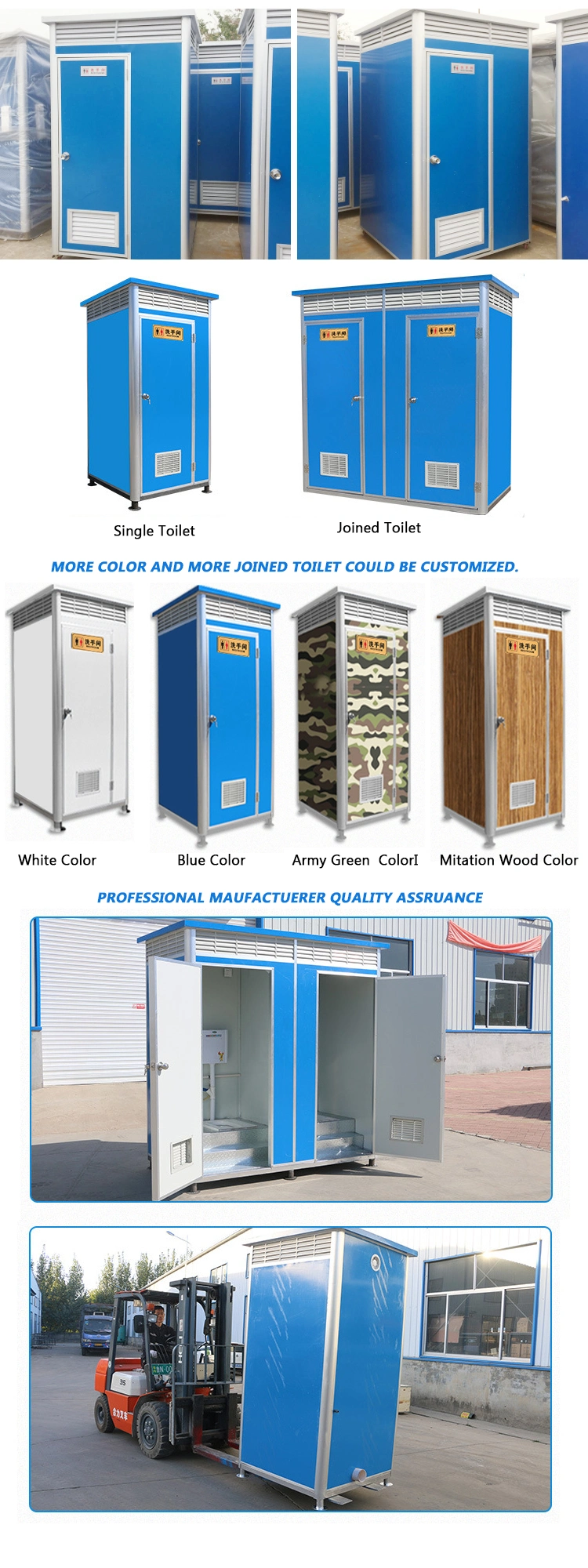 Modular Mobile Flat Pack Container Toilet with Shower for Camping Site