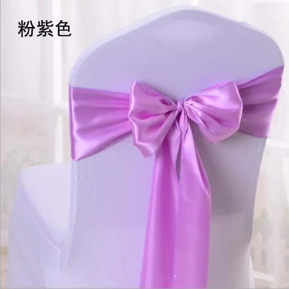 Wholesale Hotel Wedding Event Banquet Satin Chair Ribbon/Chair Sash/Chair Back Flower Chair Cover Bow