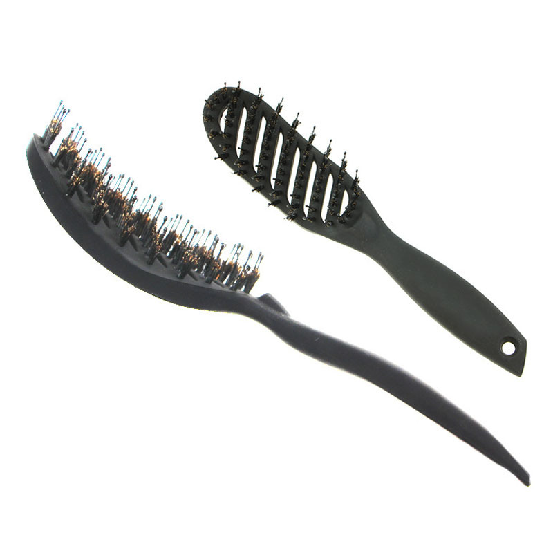 Professional Anti-Static Curved Vented Styling Hair Brush, Fast Drying Hair Detangling Boar Bristle Brush