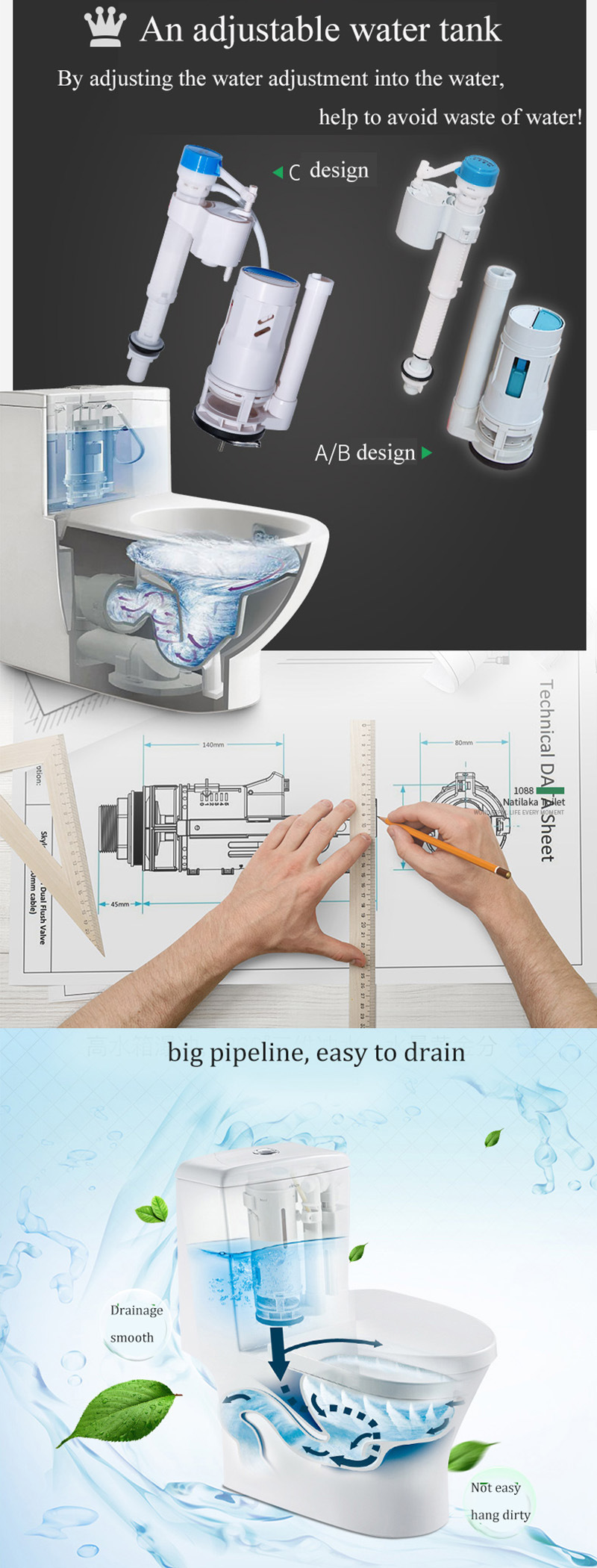 Bathroom Solution One Piece Washdown Toilet & Wc Toilet Bc-1009A