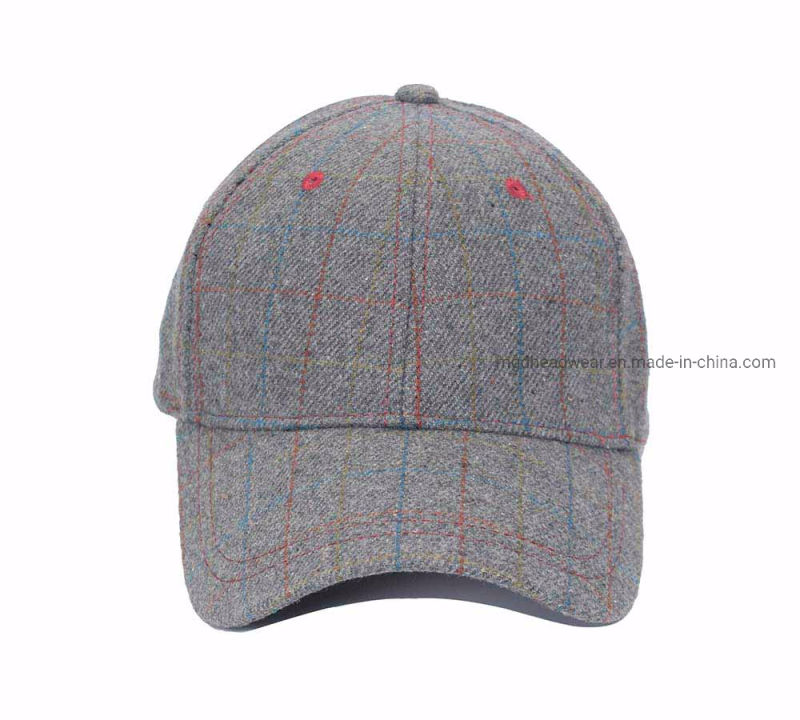 Winter Blank Checked Wool Plaid Baseball Cap Wholesale