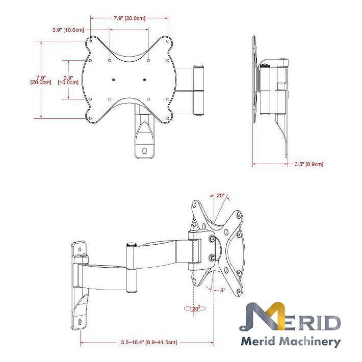 Customized Corner TV Wall Mount/Bracket with ISO