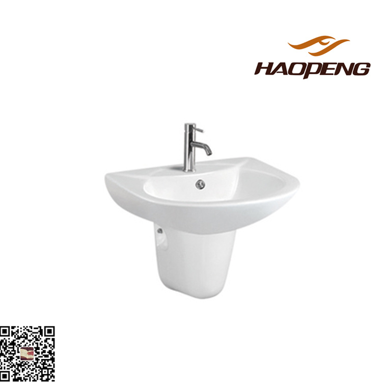 Popular Washroom Ceramic White Sink Wall Hung Basin for Sale