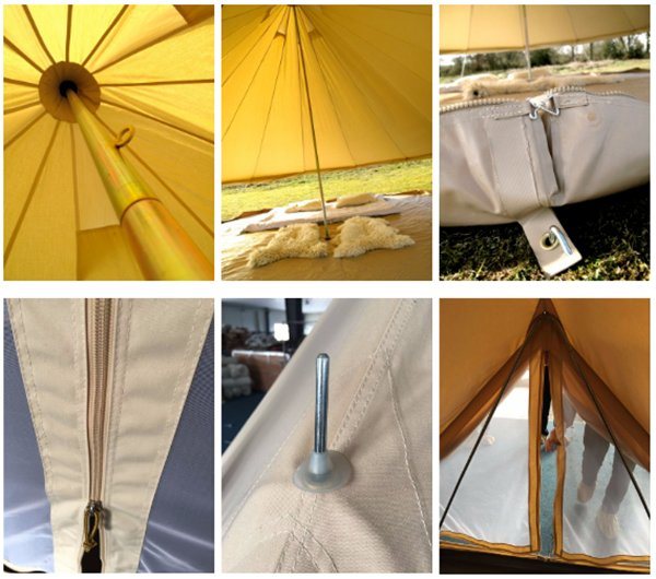 3m 4m 6m 5m Cotton Canvas Bell Tent Waterproof Family Outdoor Camping Tent