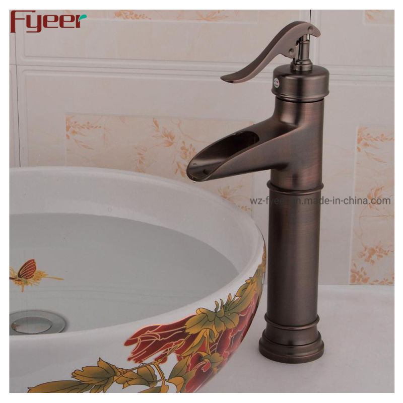 Fyeer Tall Bronze Single Lever Bathroom Faucet