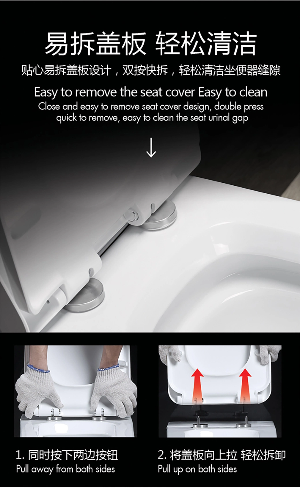 New European Pulse Solenoid Wc Ceramic Wall Hung Smart Toilet