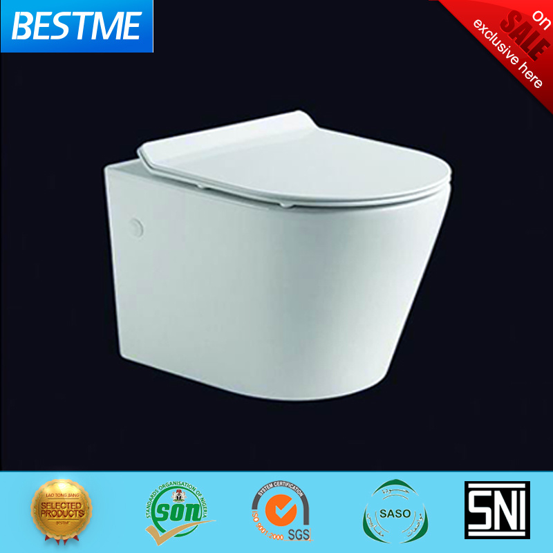 White Color Sanitary Ware Wc Wall Hung Toilet Bowl Nano Glazed Toilet Bc-5088d