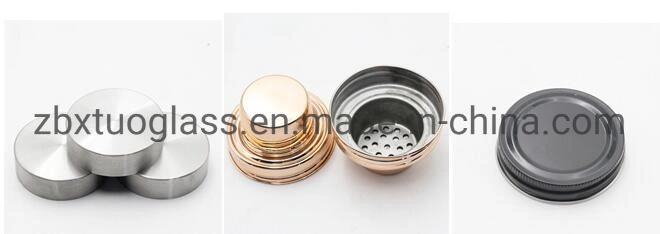 Factory Supply Rose Color Glass Candle Jar Cover Lid Metal Lid in Electroplating Material