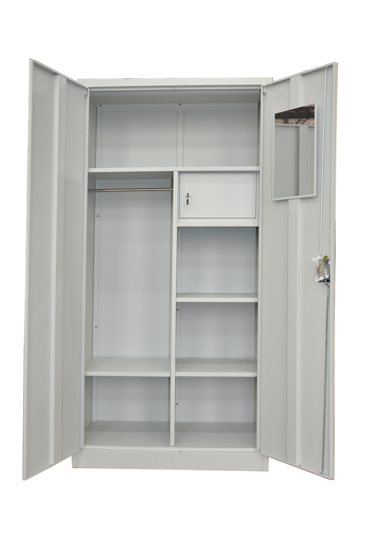 Double Door Metal Wardrobe Home Furniture Wardrobe