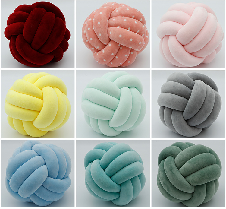 Wholesale Knot Ball Cushion Pillow Soft Plush Toy Sofa Cushion Pillow