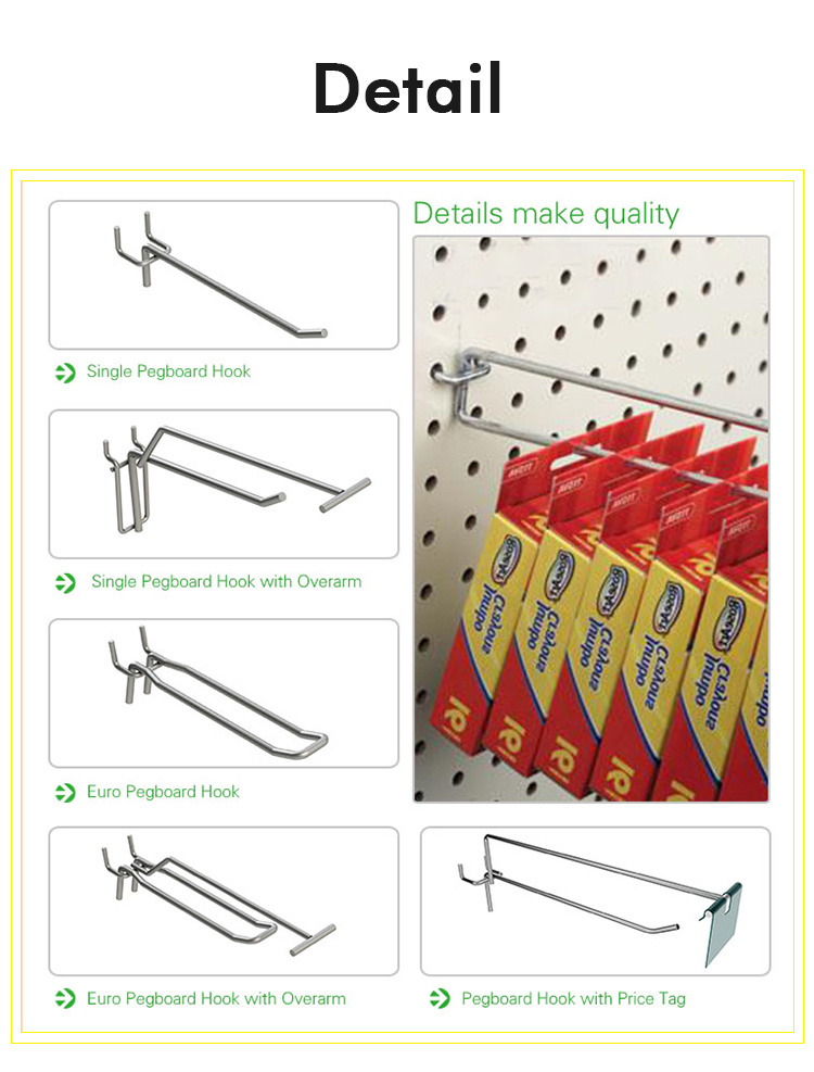 Clothes Shop Pegboard Hook Shop Fitting Hanging Display Hooks