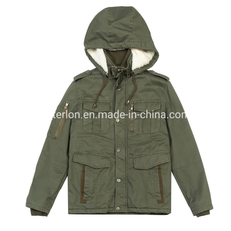 Winter Detachable Hood Washing Cotton Jacket for Men