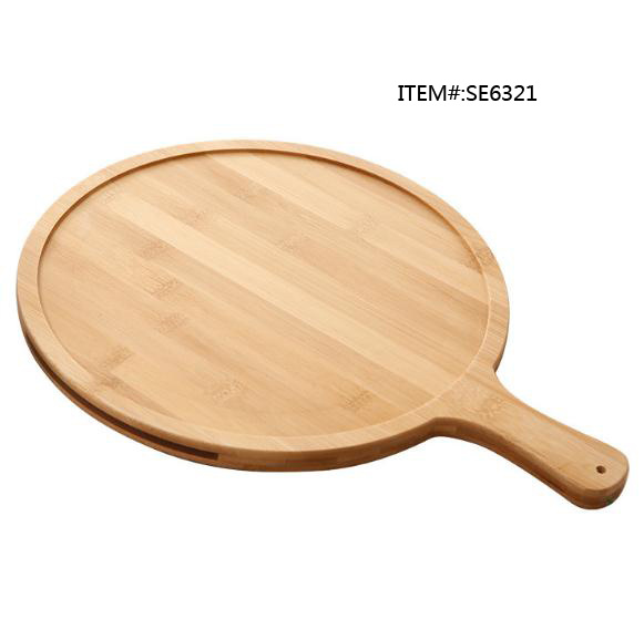 Food Grade Bamboo Pizza Holder/Pizza Plate for Dinnerware (SE6321)