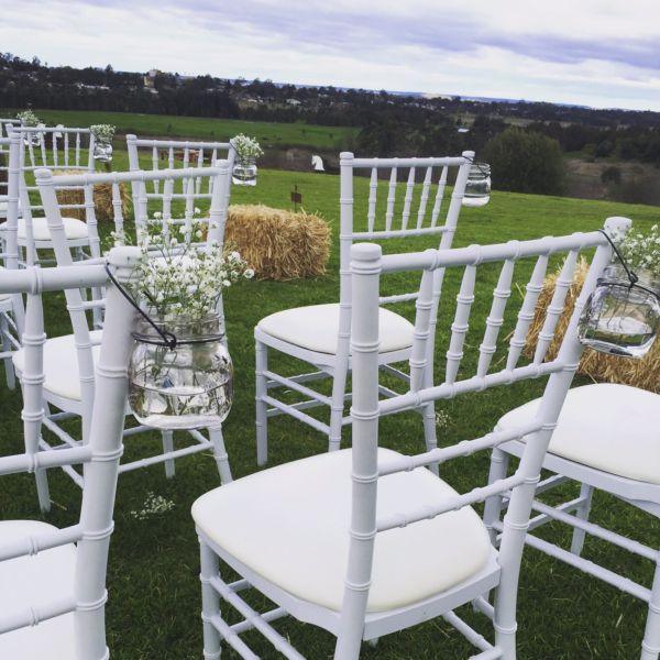 Fancy Silver Aluminum Wedding Tiffany Chair with Removable Seat Cover