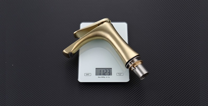 High Quality Modern Single Hole Gold Brushed Brass Basin Faucet