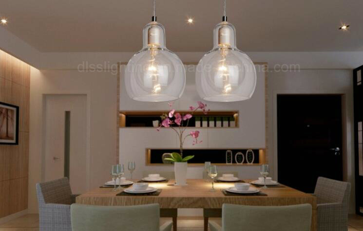 Modern Simple Mini Hanging Lighting Glass Bulb Pendant Light for Kitchen Decoration