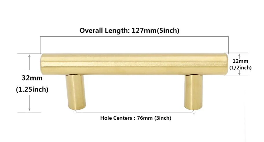 Cabinet Knobs Hardware Brushed Brass Drawer Pulls Furniture Handles