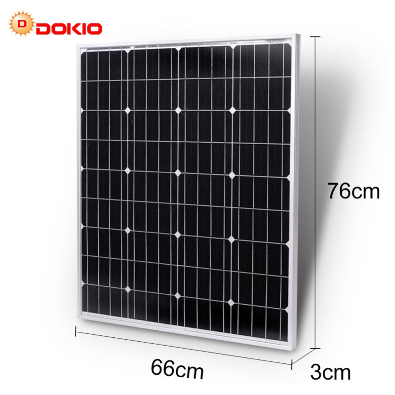 Dokio Brand 80W 18 Volt Black Solar Panel China + 10A 12/24 Volt USB Controller